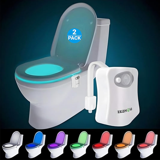 Toilet Night Light (2 Pack) Motion Sensor Activated LED Lamp