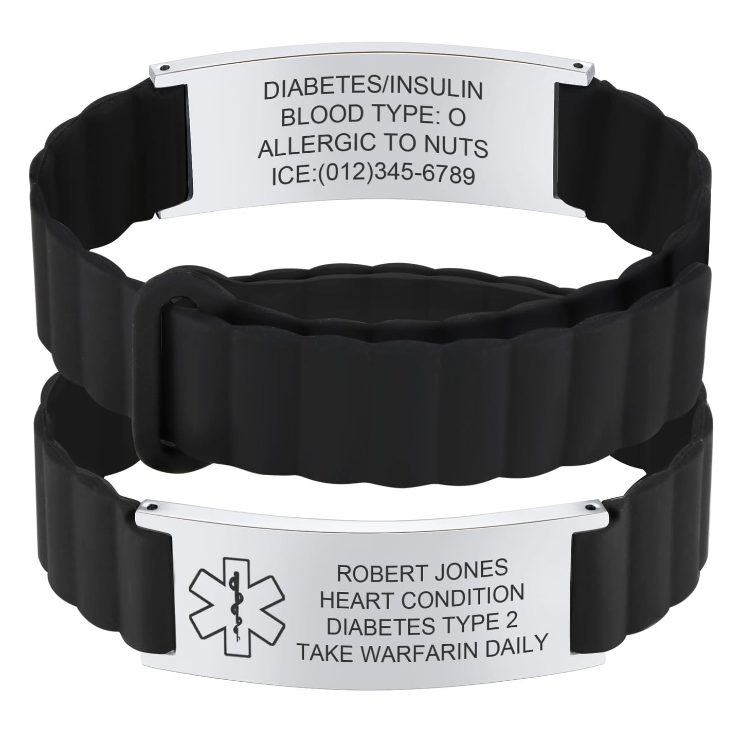 Comfortable Medical ID Bracelet for Men & Women - Custom Engraved