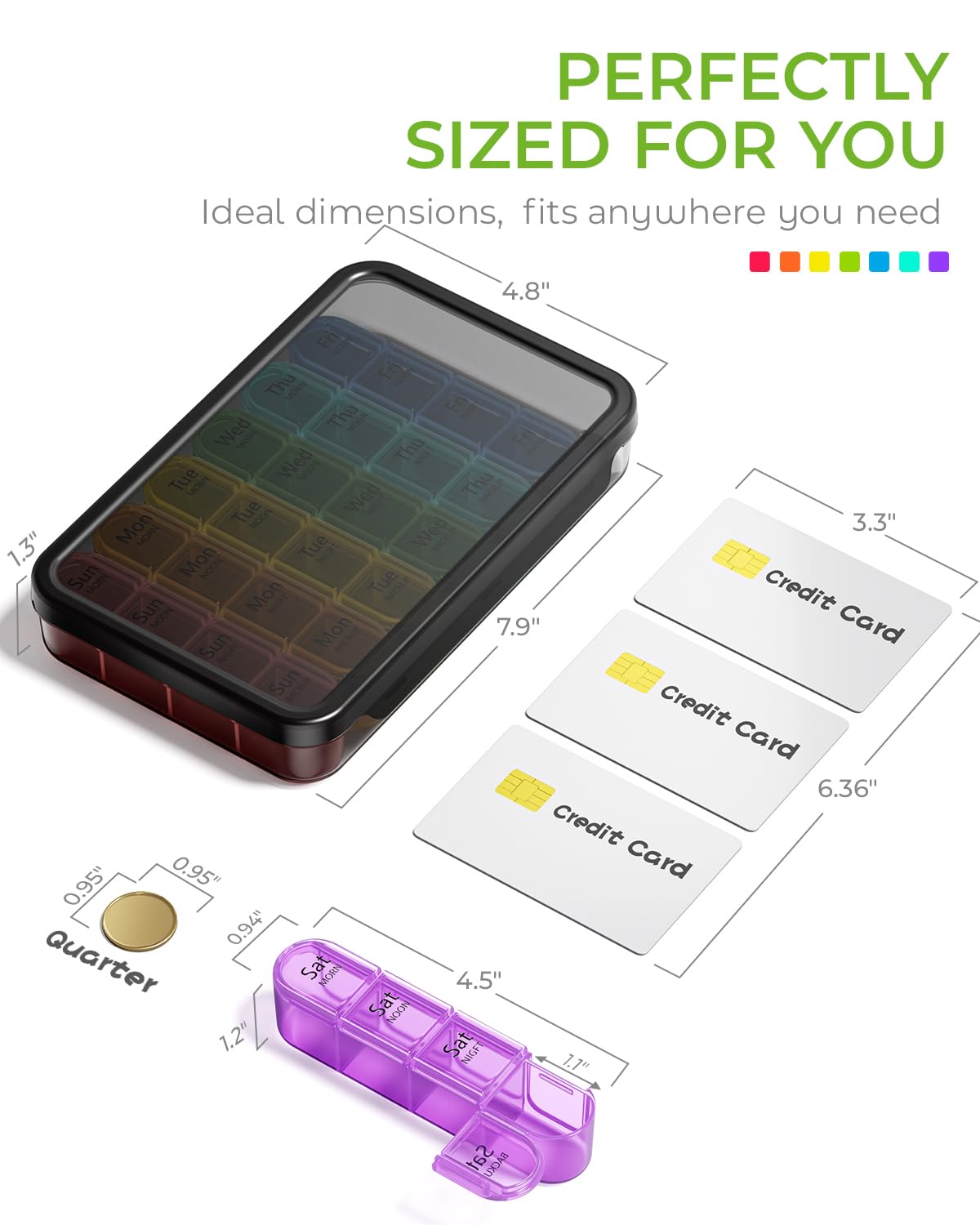 Weekly Pill Organizer 4 Times a Day
