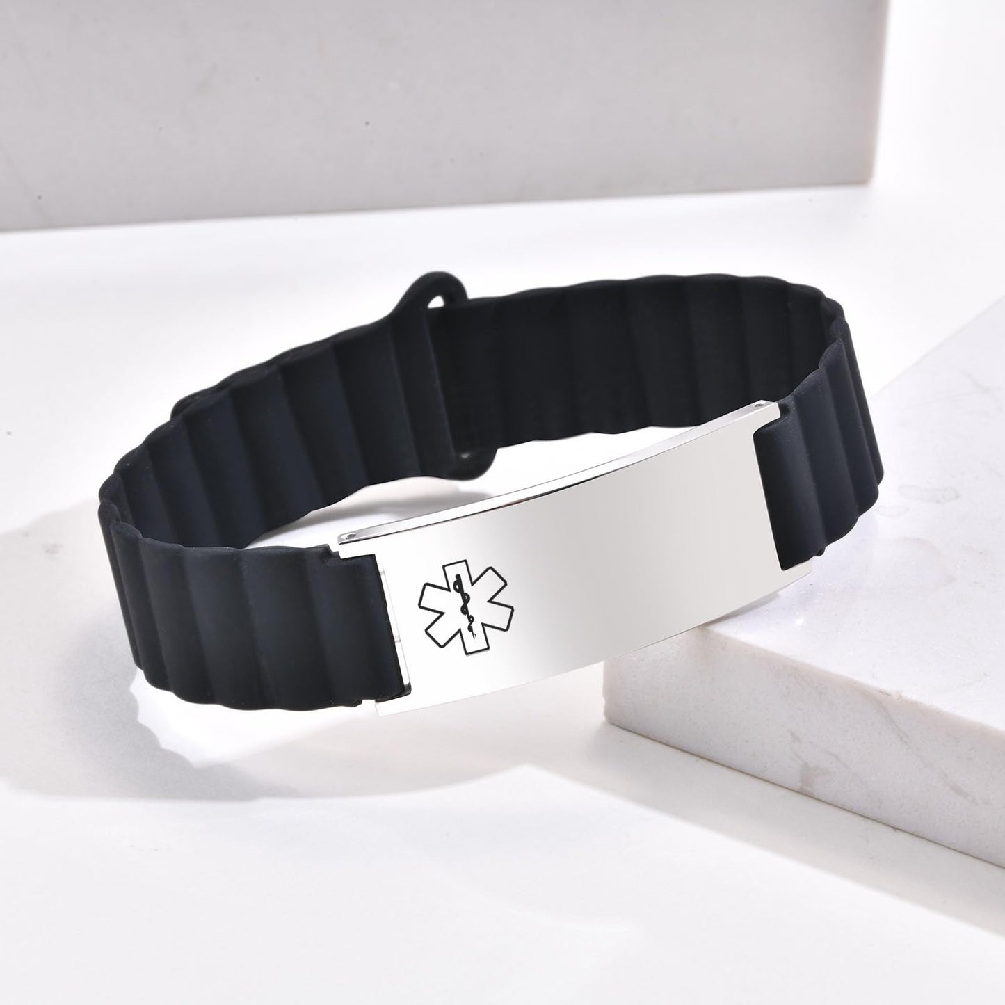 Comfortable Medical ID Bracelet for Men & Women - Custom Engraved