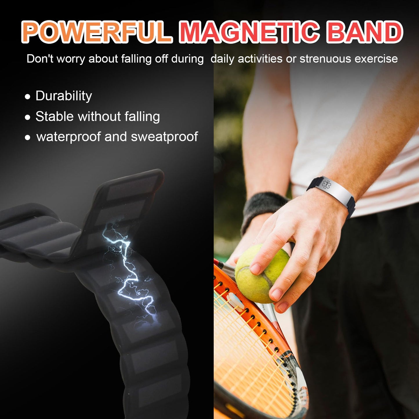 Comfortable Medical ID Bracelet for Men & Women - Custom Engraved