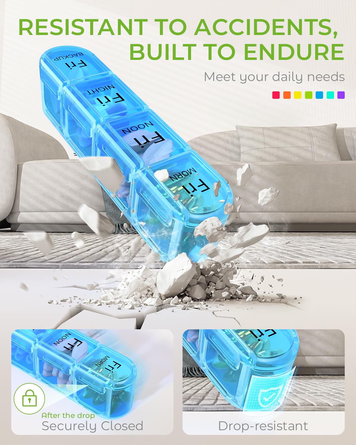 Weekly Pill Organizer 4 Times a Day
