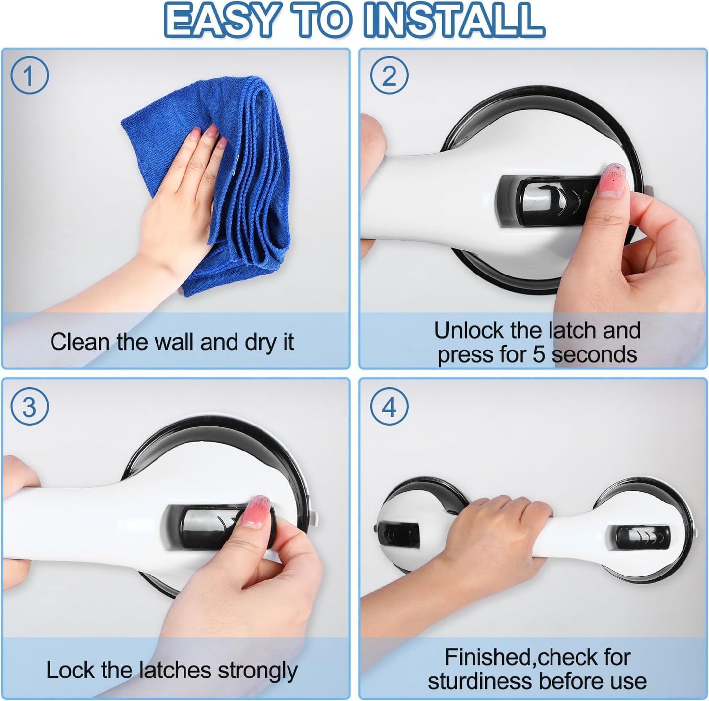 Suction Grab Bars for Bathtubs and Showers