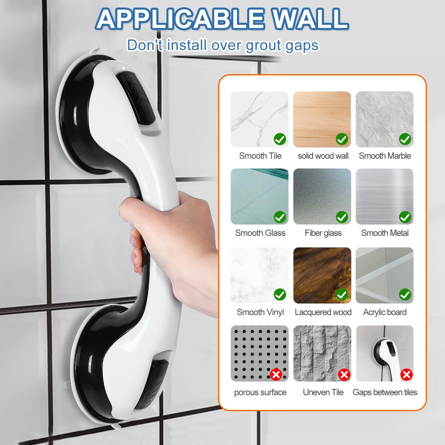 Suction Grab Bars for Bathtubs and Showers