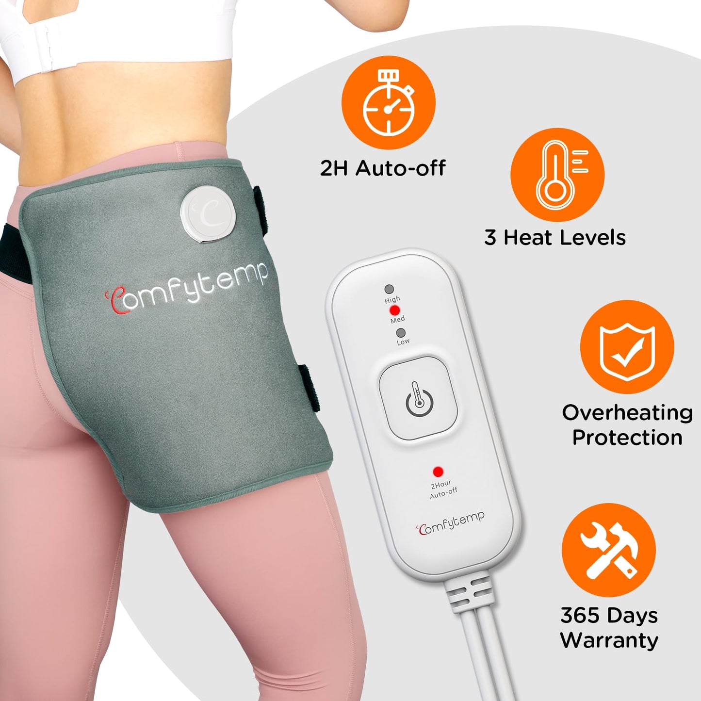 Hip Heating Pad for Hip/Sciatica Pain Relief