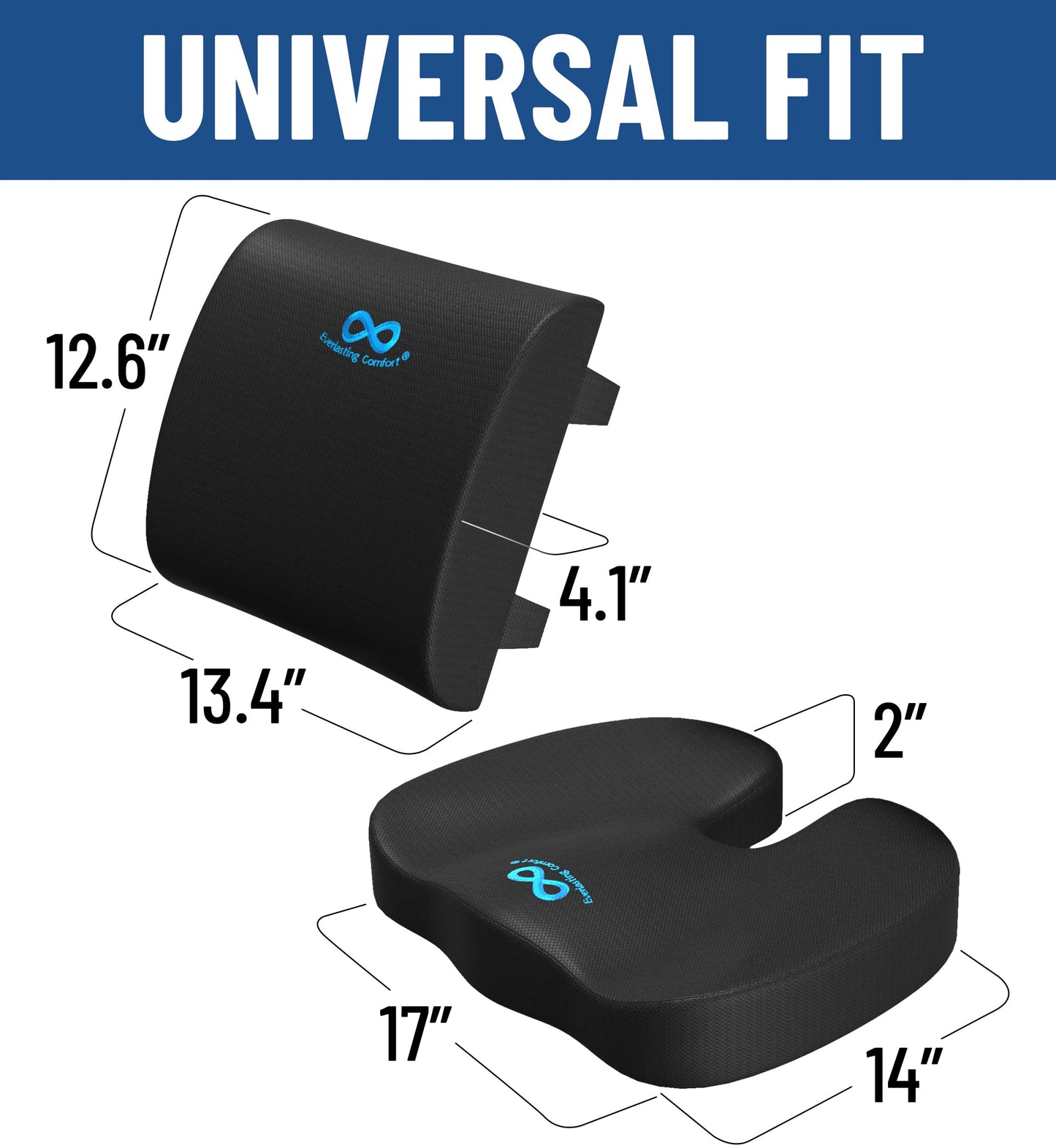 Lumbar Support & Office Chair Cushion Combo (Gel Memory Foam)