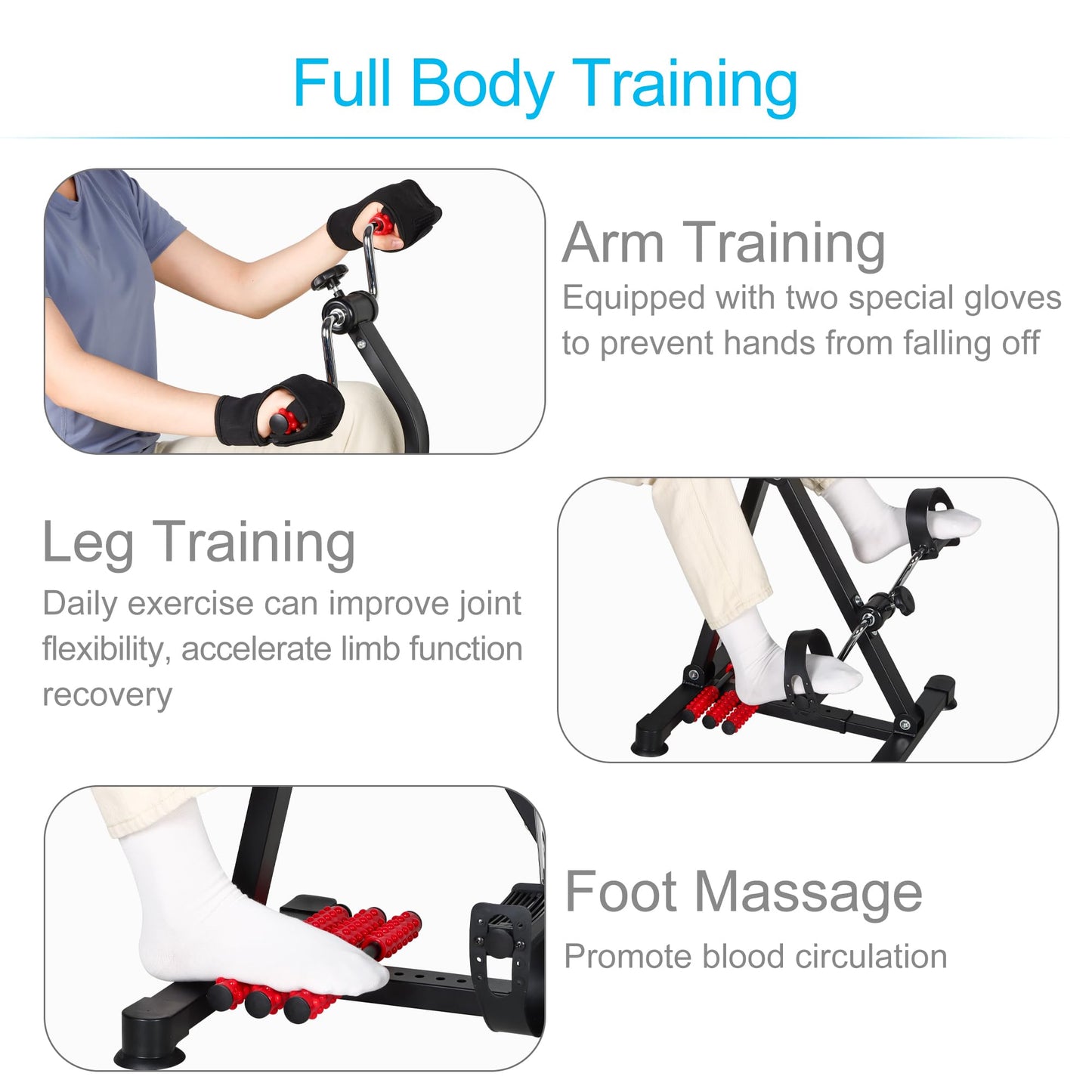 Pedal Exerciser Bike Hand Arm Leg and Knee Therapy