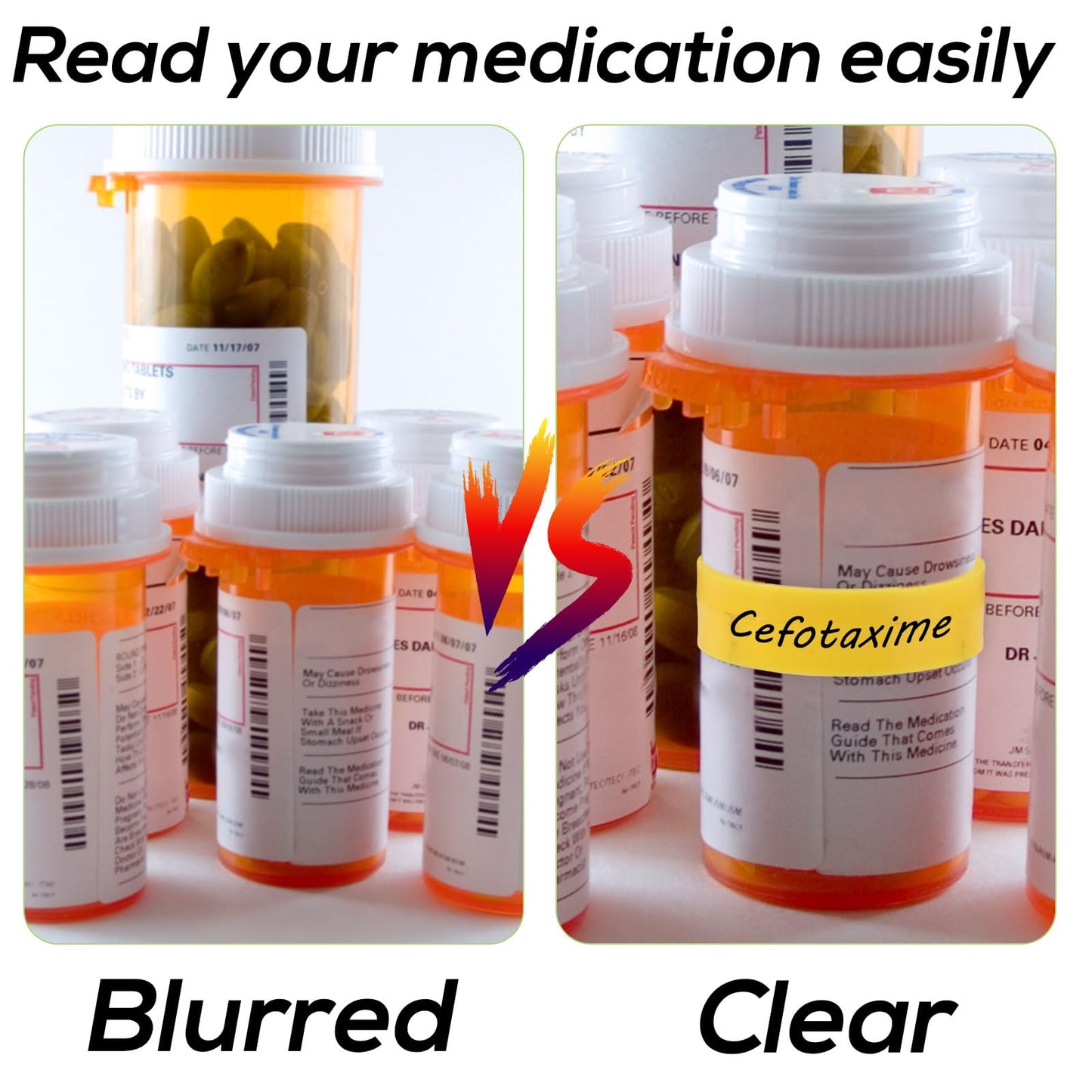 Reusable Medicine Bottle Label (18 pcs, 3 sized, for easy medication identification)