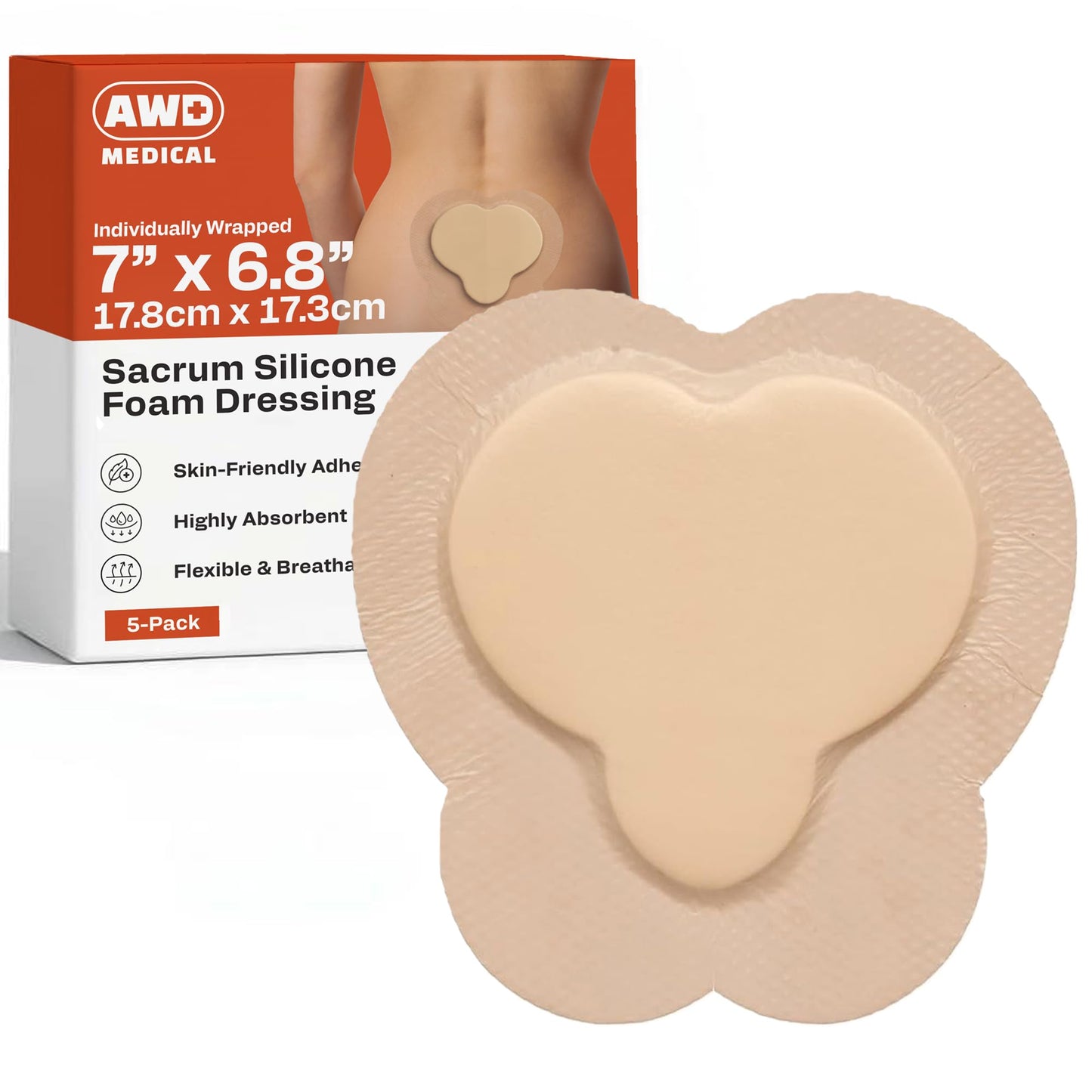 Sacrum Silicone Foam Dressing for Wound Care - Bed Sore Bandages