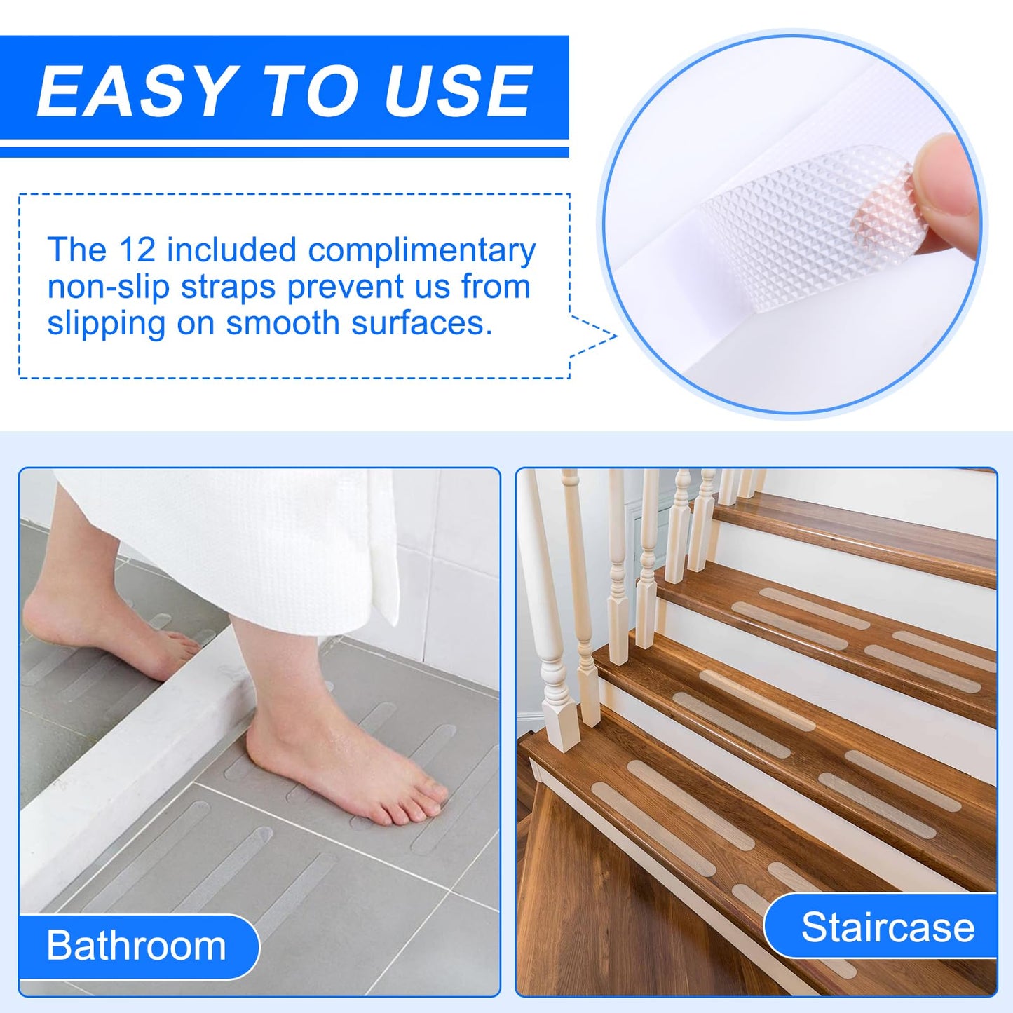 Grab Bars for Bathtubs and Showers (2 pack, 16'', Anti Slip Handicap Grab Bars for Shower and Bathroom)