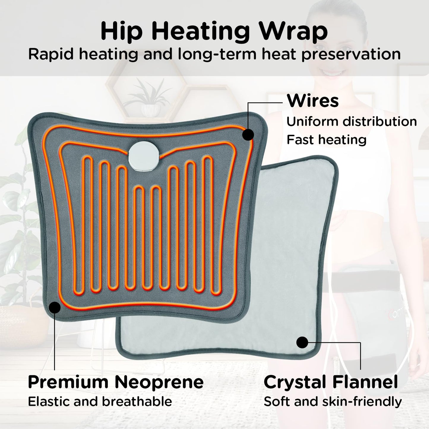 Hip Heating Pad for Hip/Sciatica Pain Relief