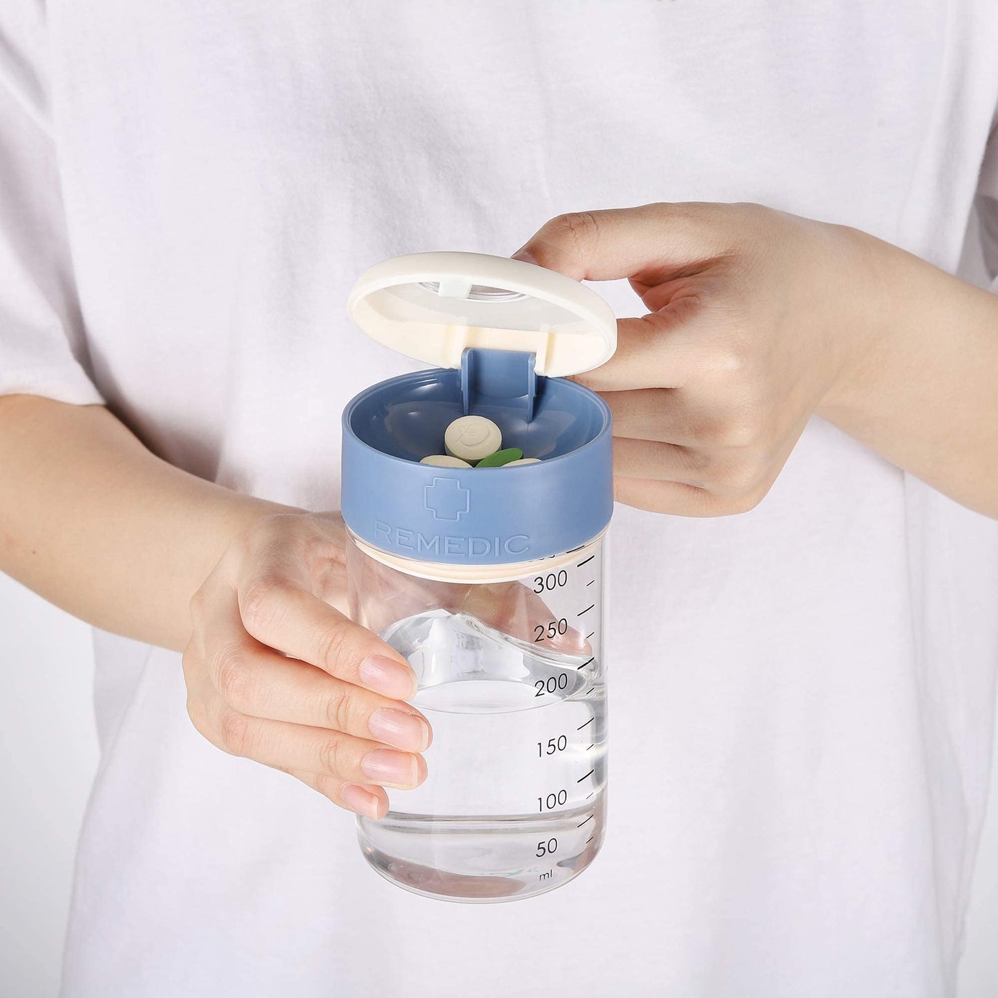 Medicine Cup with Pill Dispenser Lid (Easy-to-Use, Arthritis-Friendly)
