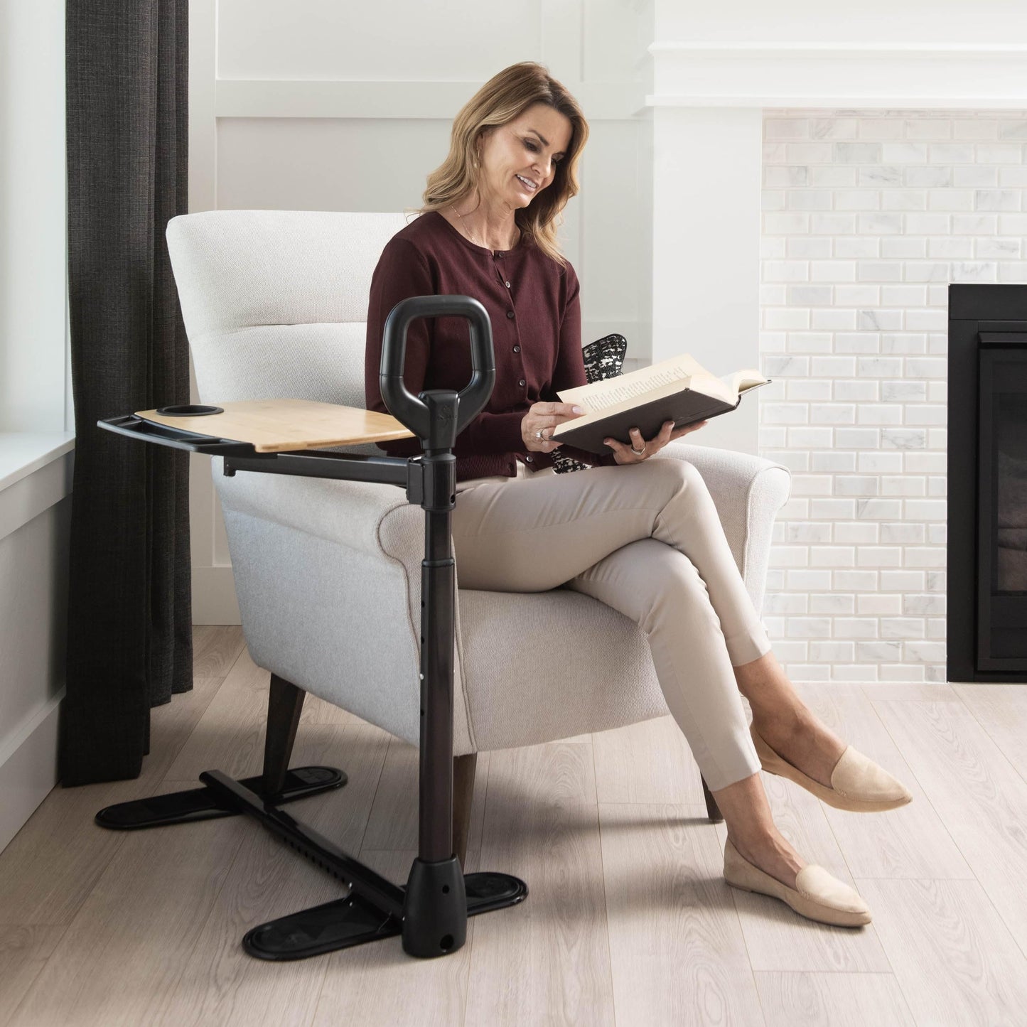 Able Life Able Tray Table, Adjustable Bamboo Swivel TV and Laptop Table