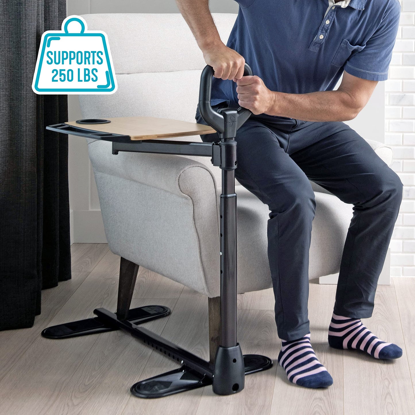 Able Life Able Tray Table, Adjustable Bamboo Swivel TV and Laptop Table